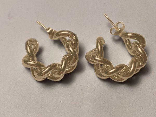 DCH Curb Chain Earrings Stainless Steel Gold